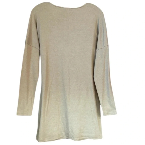 Very J Womens Gray V Neck Long Sleeve Front Pocket Sweater Medium - Picture 2 of 4